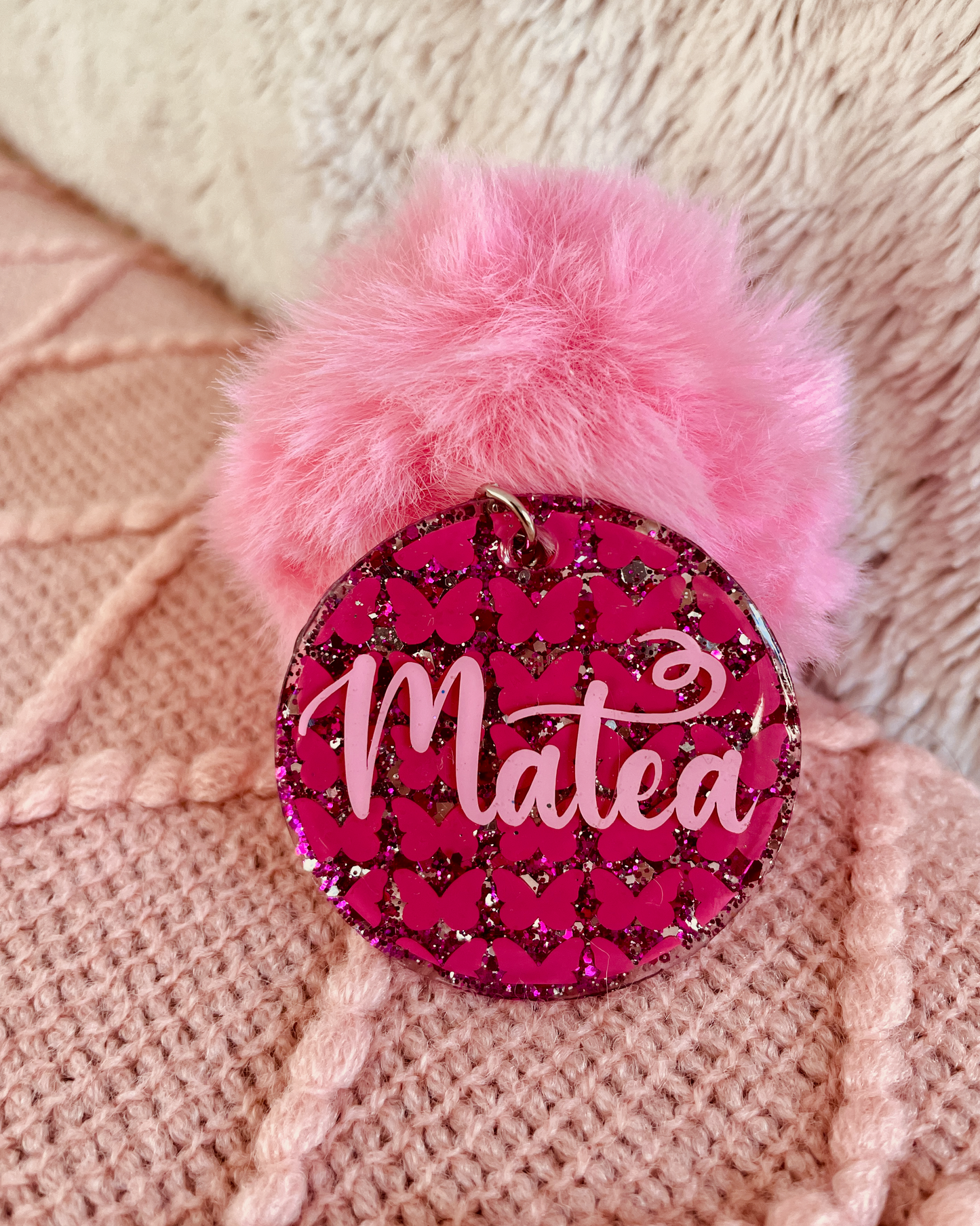 Personalised Glitter Keychains / Bag Charms