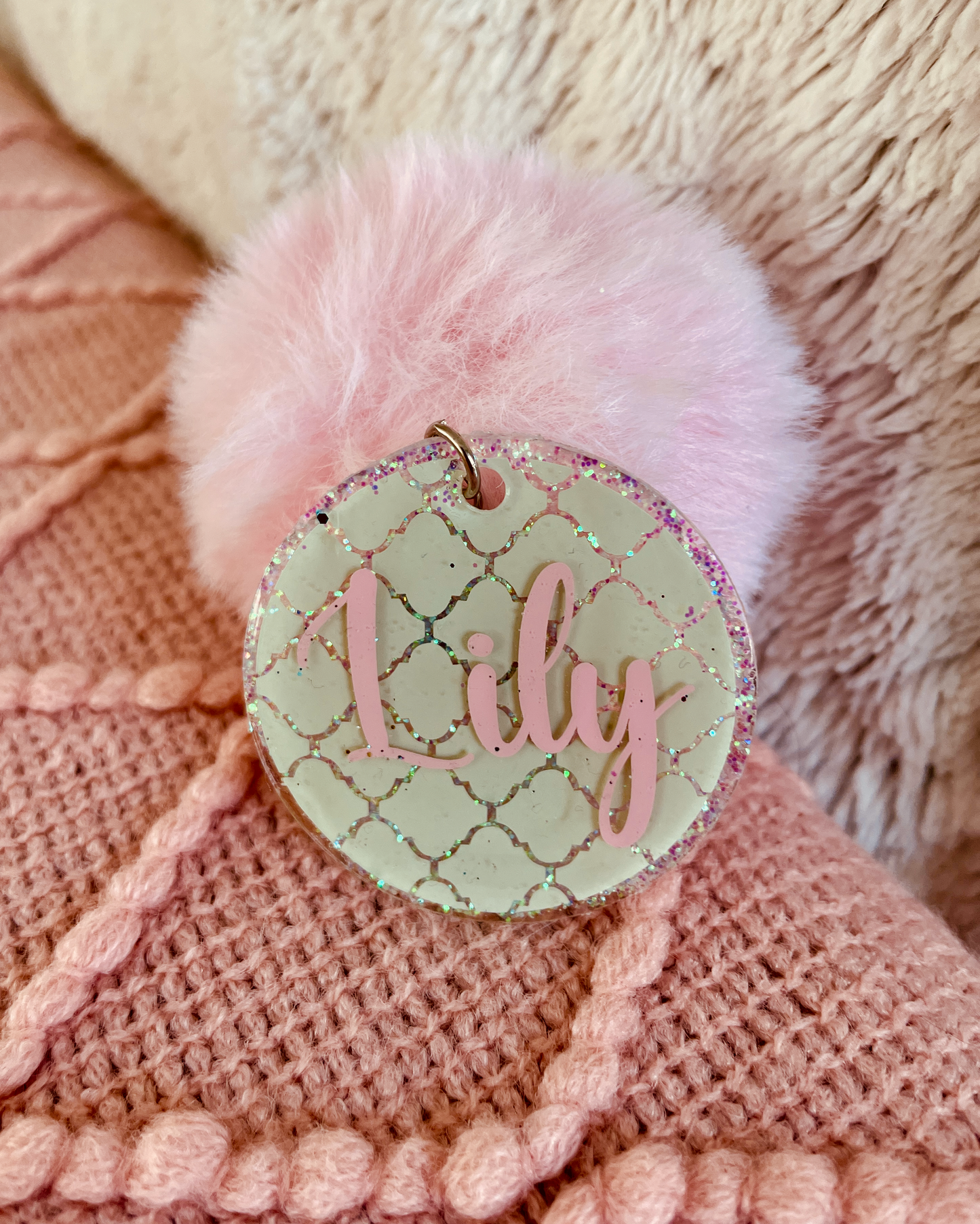 Personalised Glitter Keychains / Bag Charms